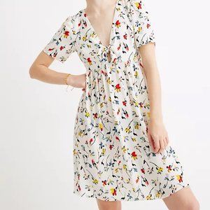 Tie-Front Mini Dress in Drifting Flowers Sz 10